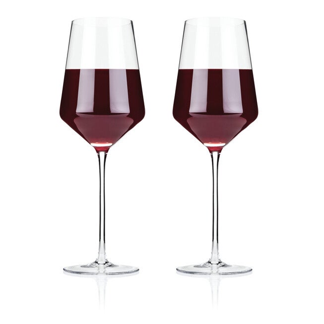 Angled Crystal Bordeaux Glasses, CLEAR, hi-res image number null