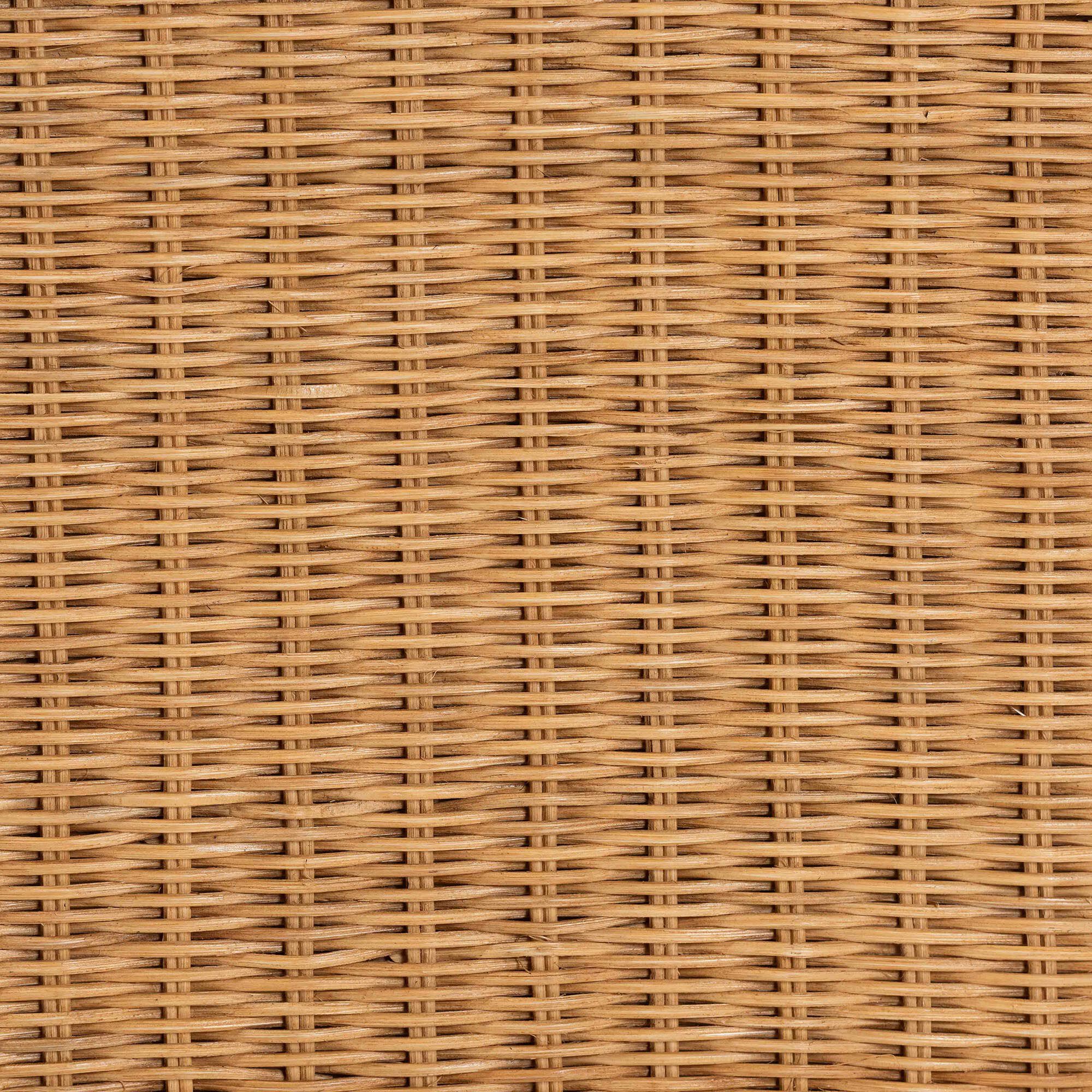 Close-up texture of the woven rattan material.