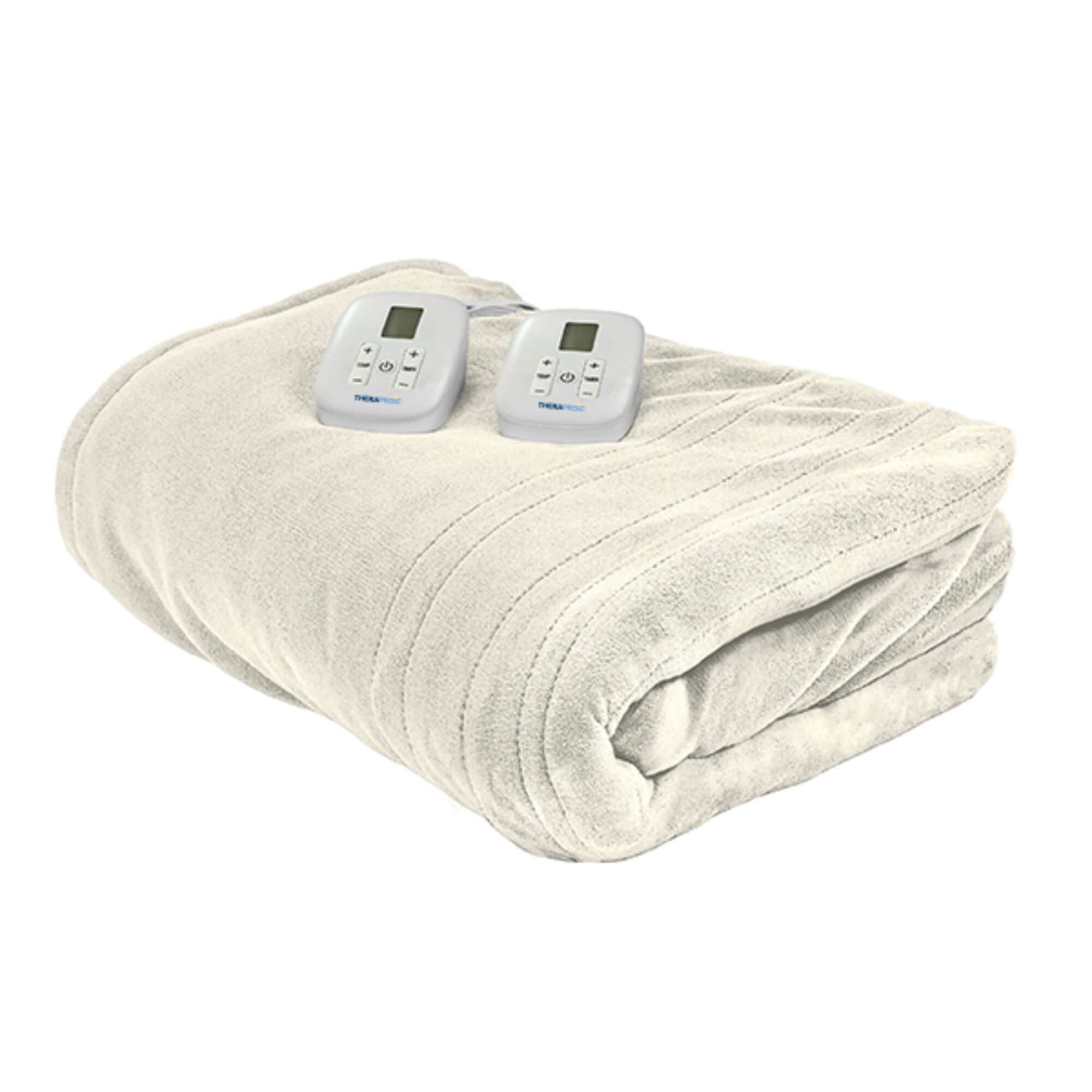 84 inches x 90 inches Ivory Full/Queen Heated Blanket, IVORY, hi-res image number 0