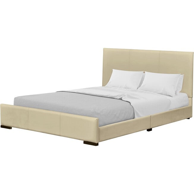Abbey Platform Bed, Beige, Queen, BEIGE, alternate image number 1