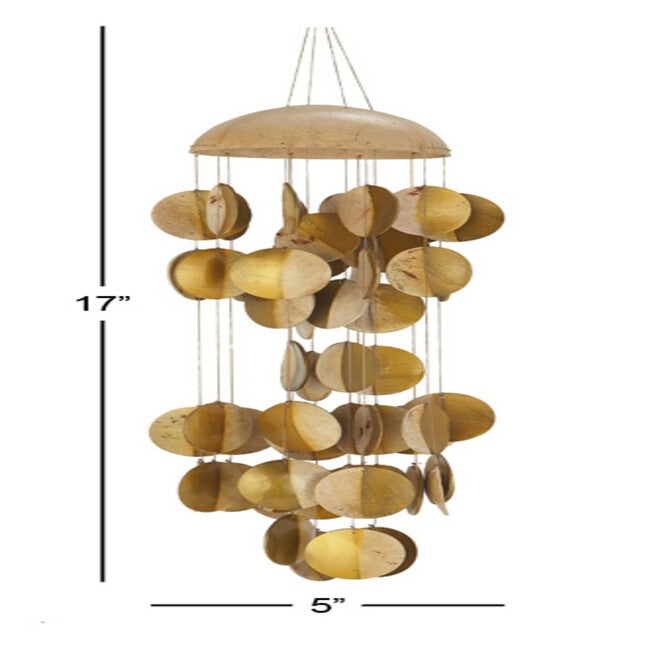 Gold Coconut Shells Coastal Windchime, , alternate image number null