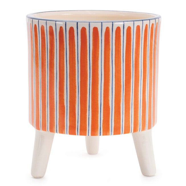 Footed Stripe Planter (Set of 2), ORANGE/BLUE, hi-res image number null