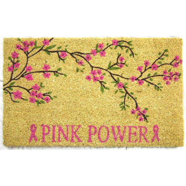 Pink Power Coir Mat With Vinyl Backing Floor Coverings, MULTI, hi-res image number null