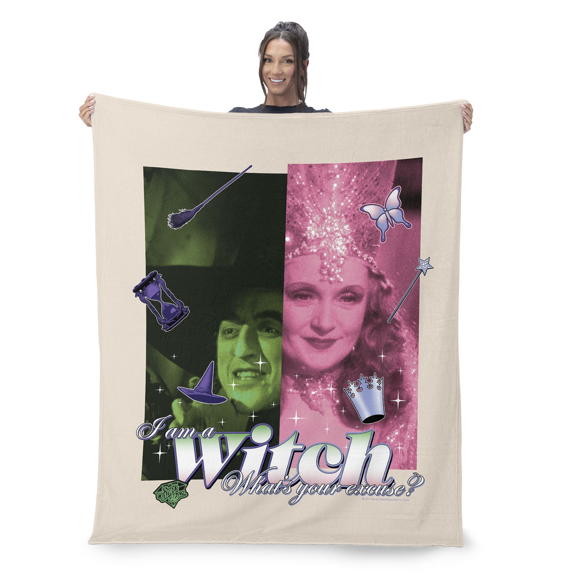 Warner Bros. The Wizard of Oz What's Your Excuse Silk Touch Throw Blanket 50x60 Inches, PINK, on-hover image number 1