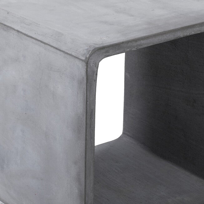Grey Fiber Clay Industrial Outdoor Accent Table, , alternate image number null