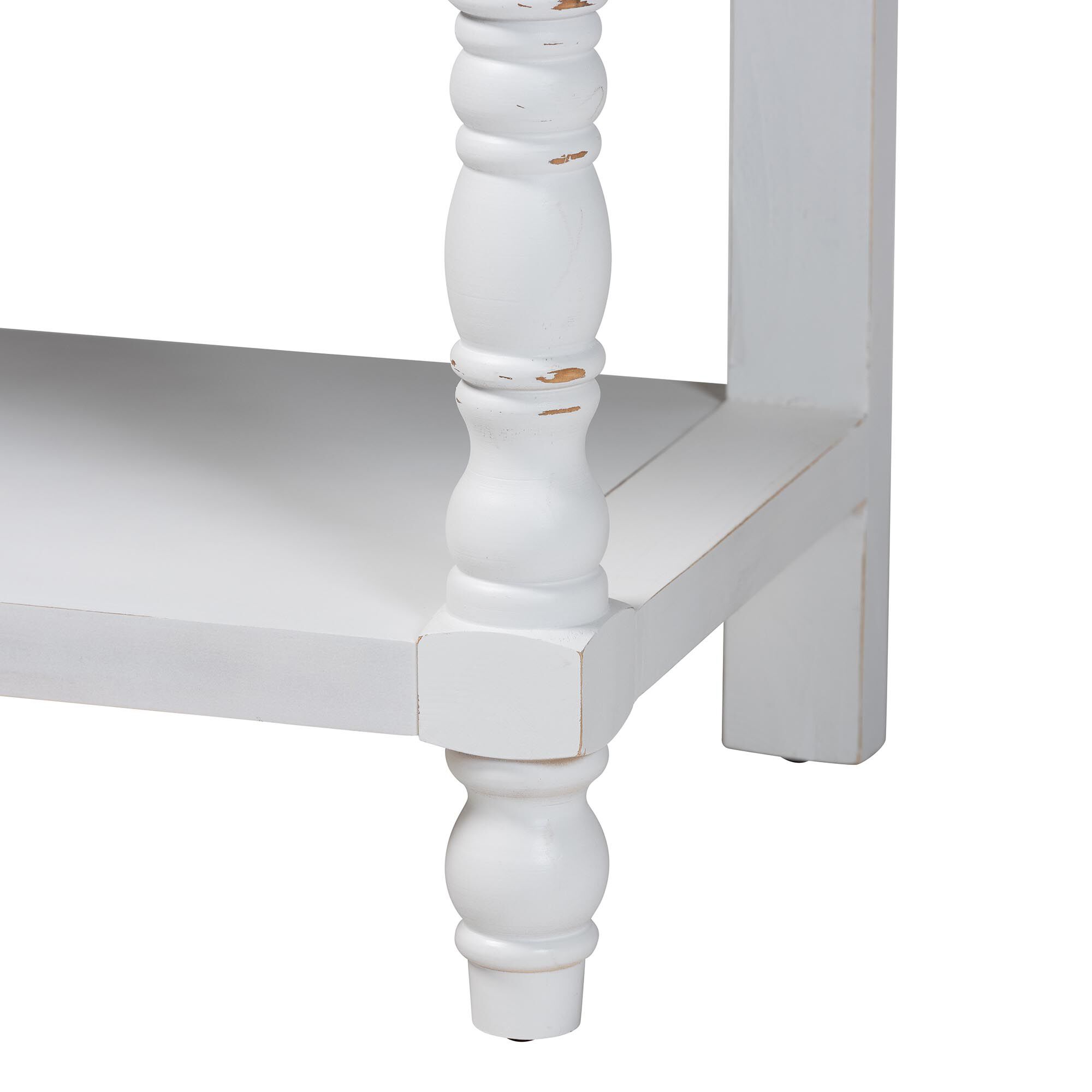 Rafferty Distressed Console Table, WHITE, alternate image number 6