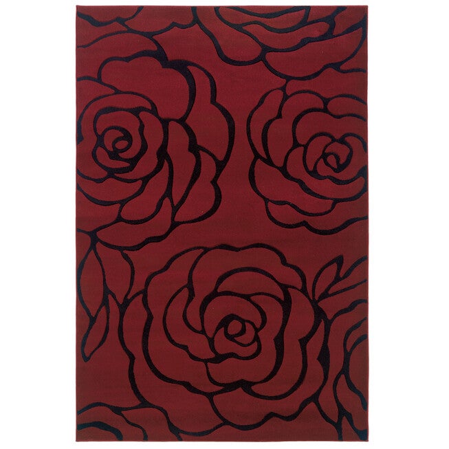 Milan Red/Black 5'X8' Area Rug, RED BLACK, hi-res image number null