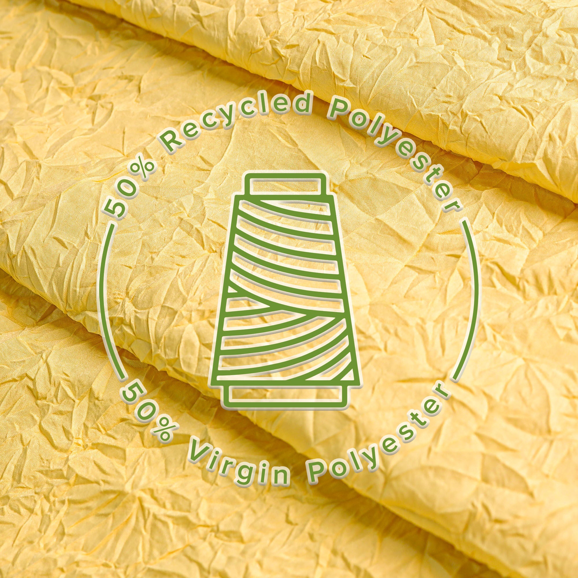 Crinkle Eco-friendly Water Repellent Solid Texture Shower Curtain, SUNSHINE, alternate image number 1