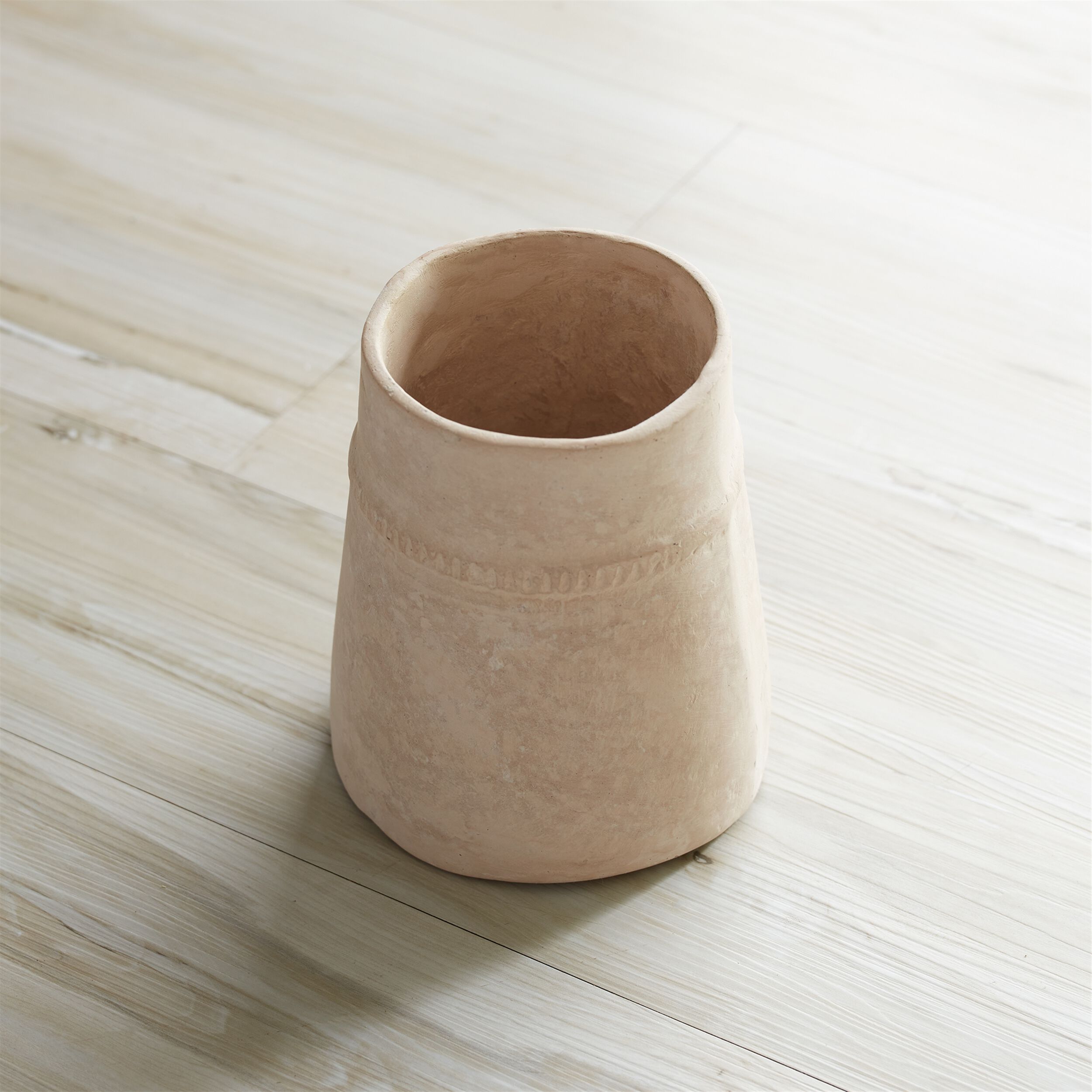 Recycled Paper Chalk Vase 6.5 inchesH, BEIGE, alternate image number 1