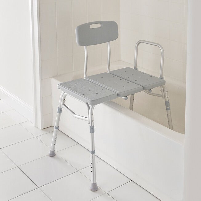 400 lbs. Weight Capacity Deluxe Bath Transfer Bench, GRAY, hi-res image number null