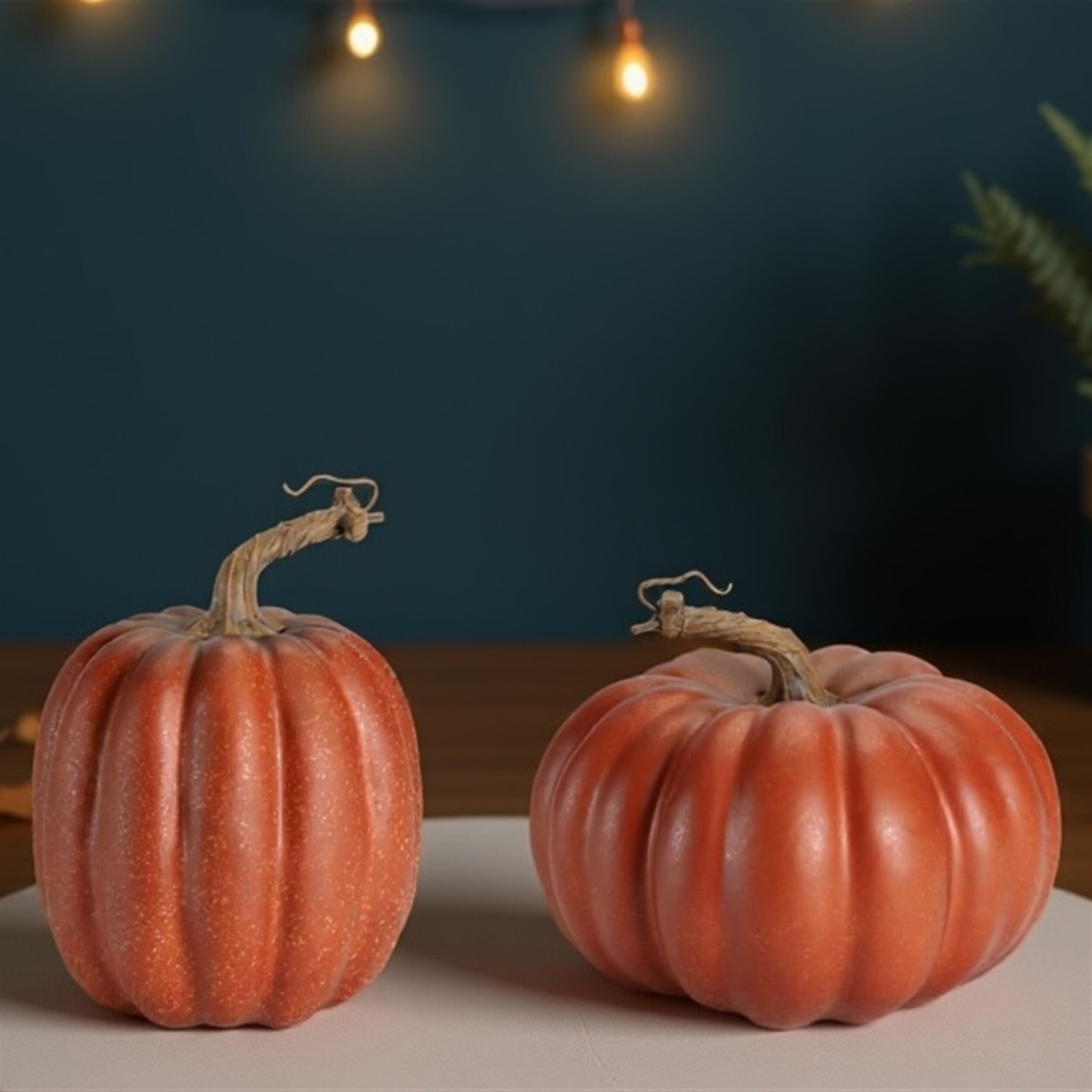 Rustic Ribbed Decorative Pumpkins (Set of 2), ORANGE, alternate image number 4
