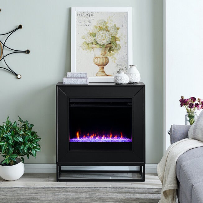 Frescan Color Changing Electric Fireplace, BLACK, hi-res image number 0