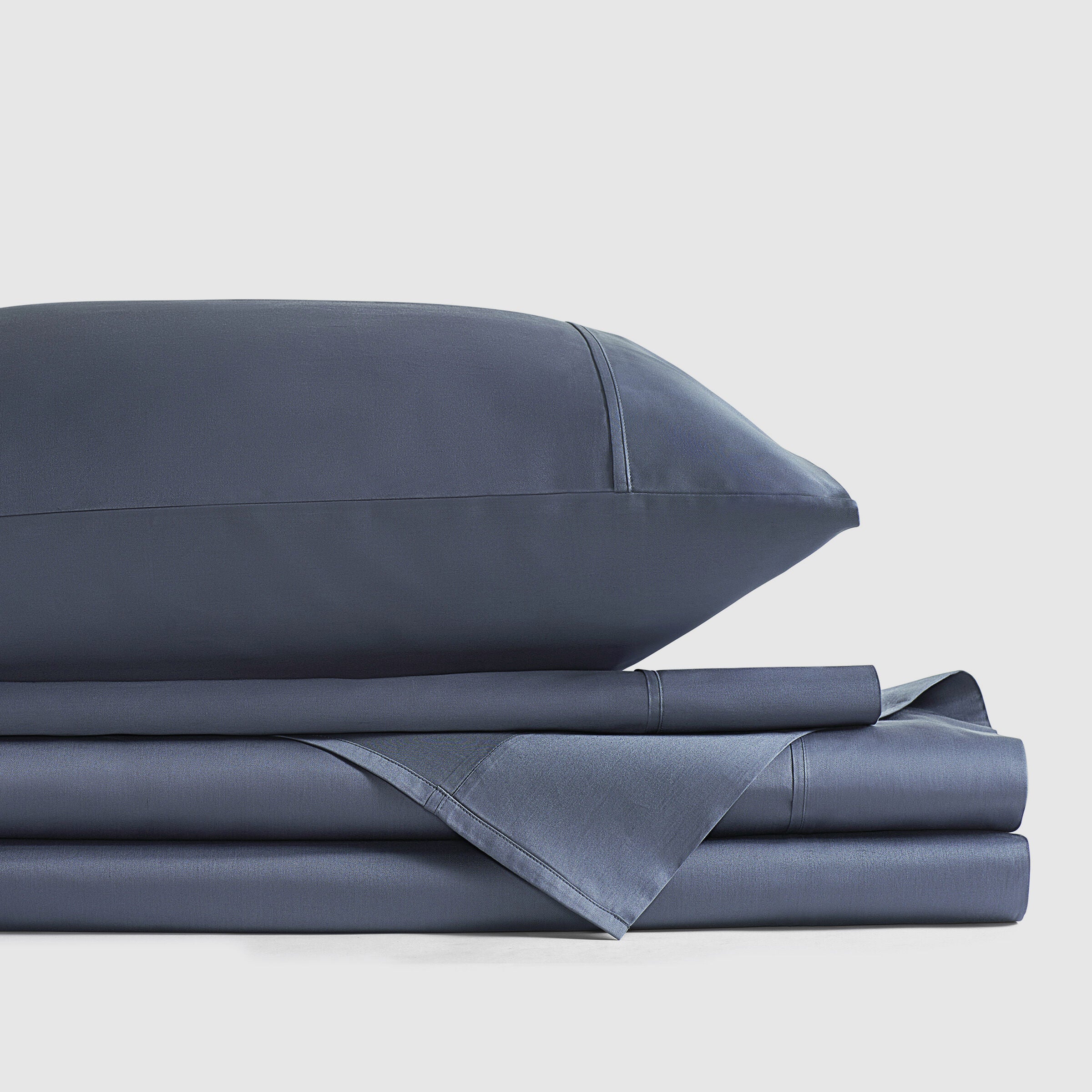 PREMIER SATEEN QUEEN 4PC. SHEET SET, ATLANTIC BLUE, alternate image number 1