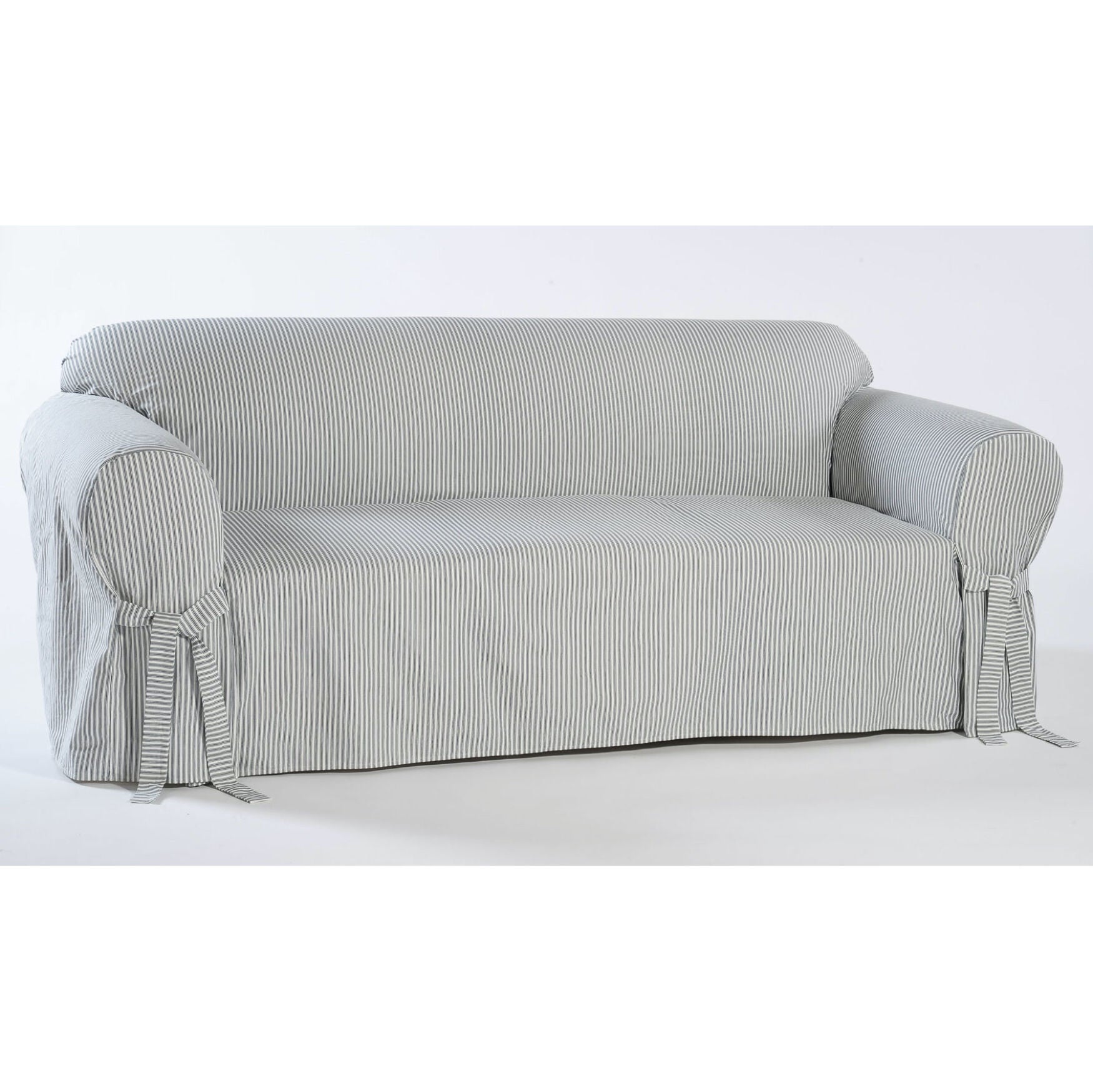 Twill Ticking Stripe Slipcover, NAVY WHITE STRIPE, hi-res image number 0