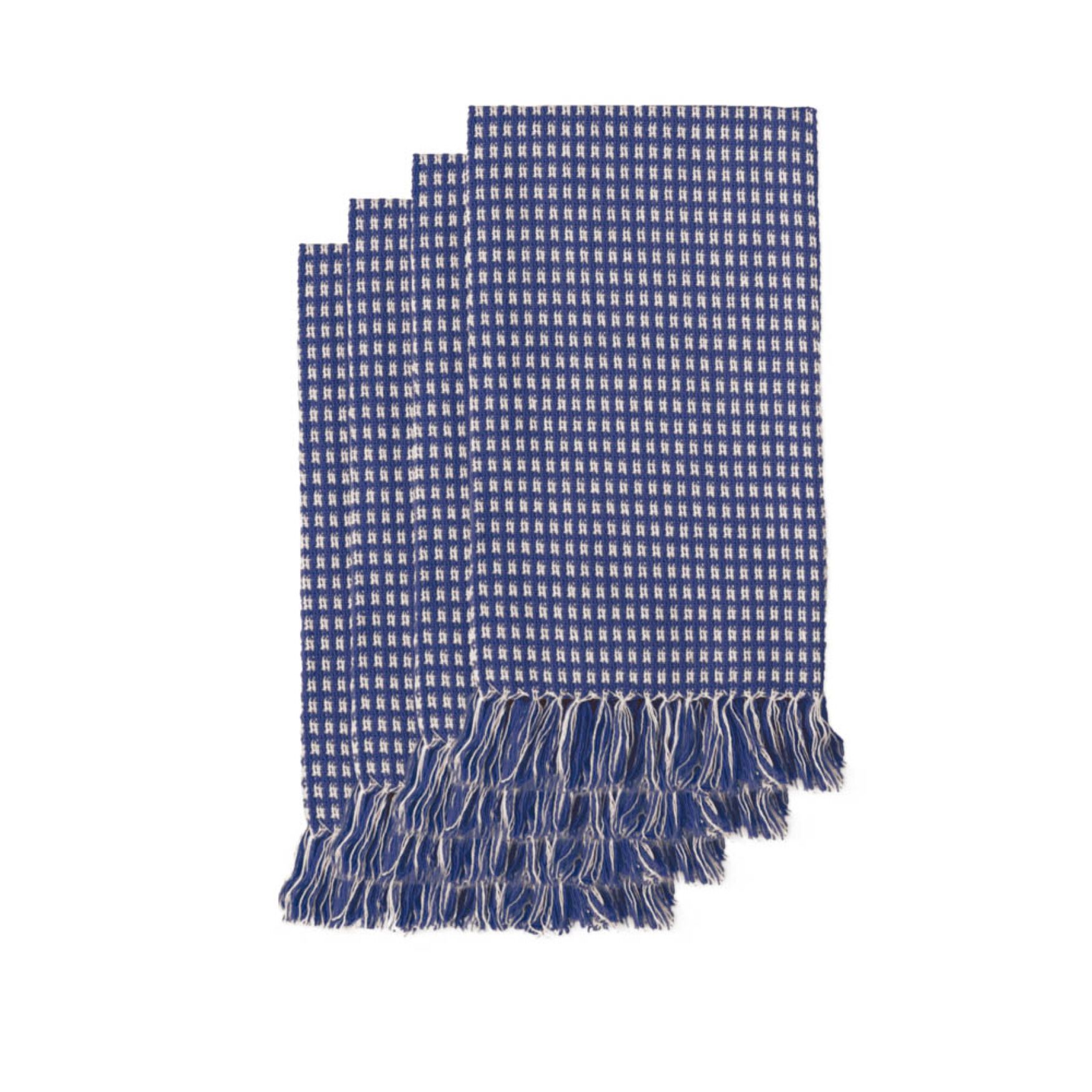 HOMESPUN FRINGED Napkins 4 PK18X18, MARINE BLUE, hi-res image number 0