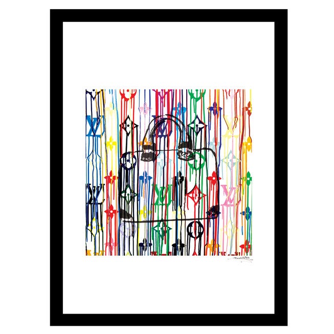 Louis Vuitton Bag Color Drip - Multi - 14x18 Framed Print, MULTI, hi-res image number 0