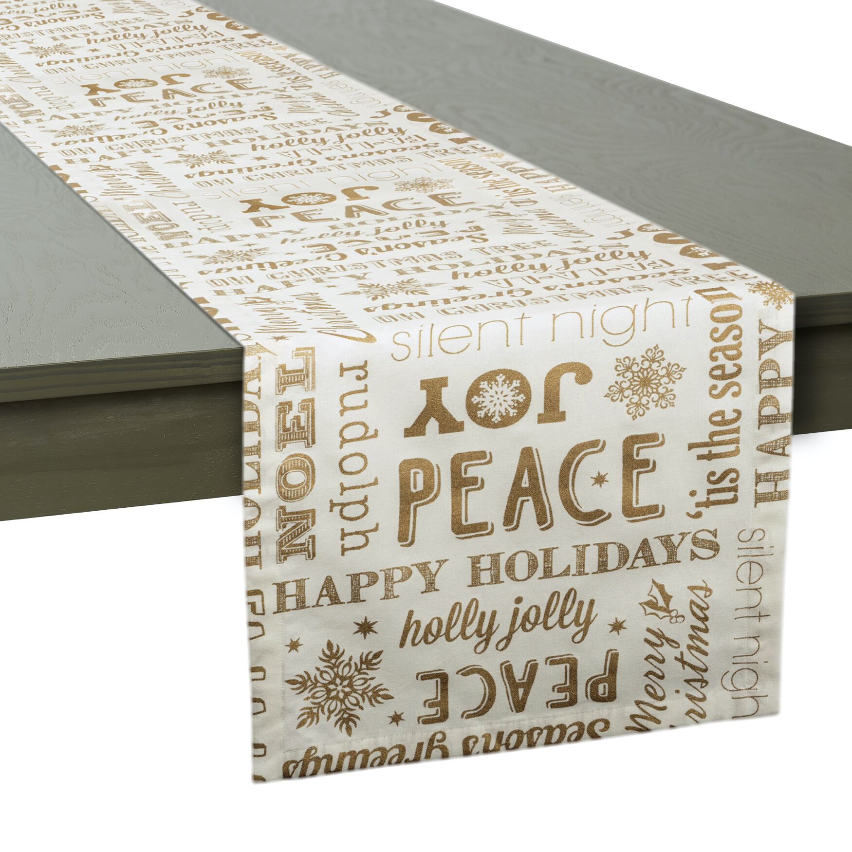 Gold Christmas Collage Table Runner, , alternate image number 2