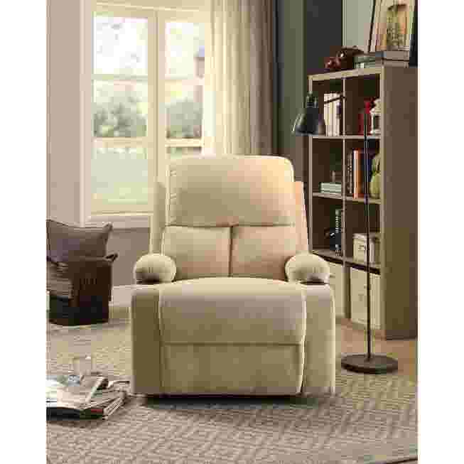 Beige recliner seen from behind