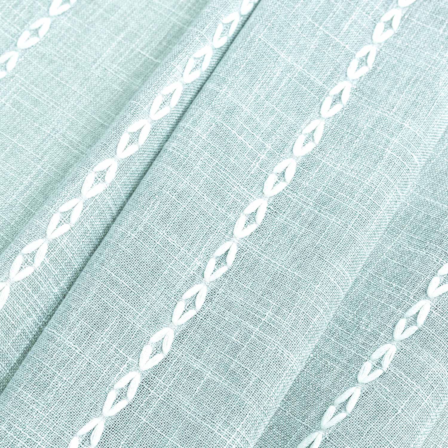 Boho Tassel Light Filtering Curtain Pair, LIGHT BLUE, alternate image number 2