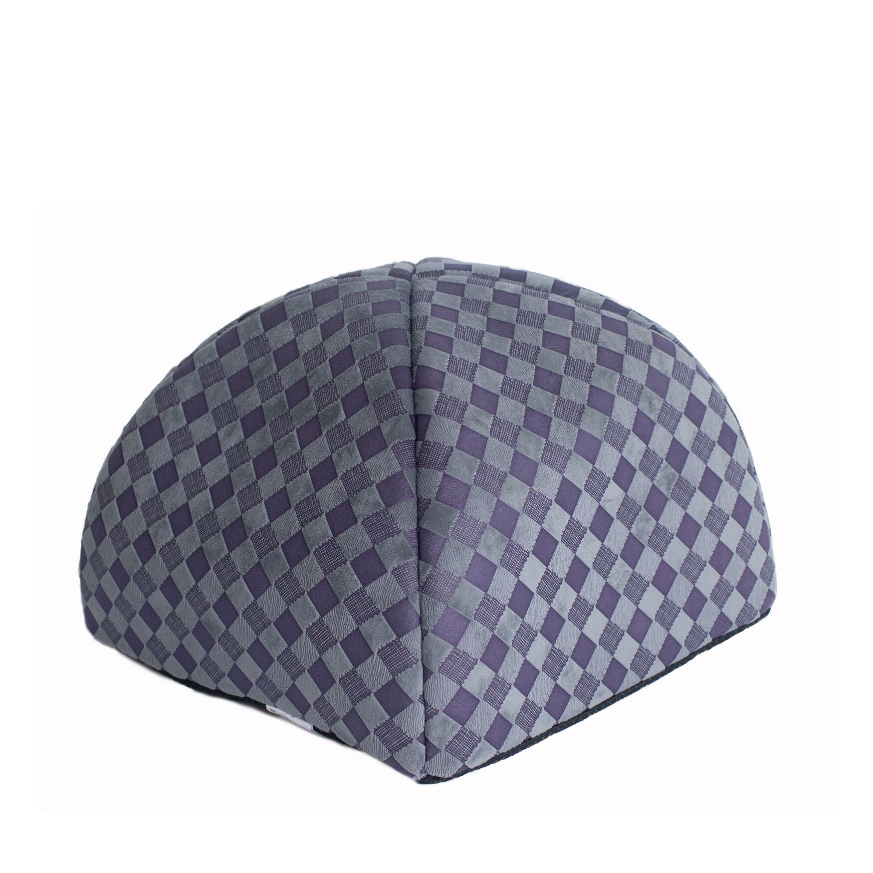 Purple Gray Checkered Cat Dog Bed, , alternate image number 7