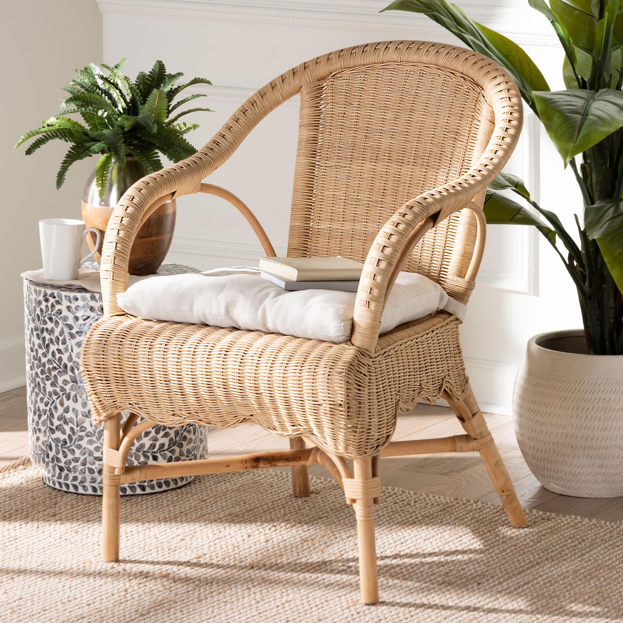 Reinu Natural Rattan Dining Chair, NATURAL, hi-res image number 0