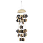 Black And Cream Coconut Shells Coastal Windchime, BLACK, hi-res image number null
