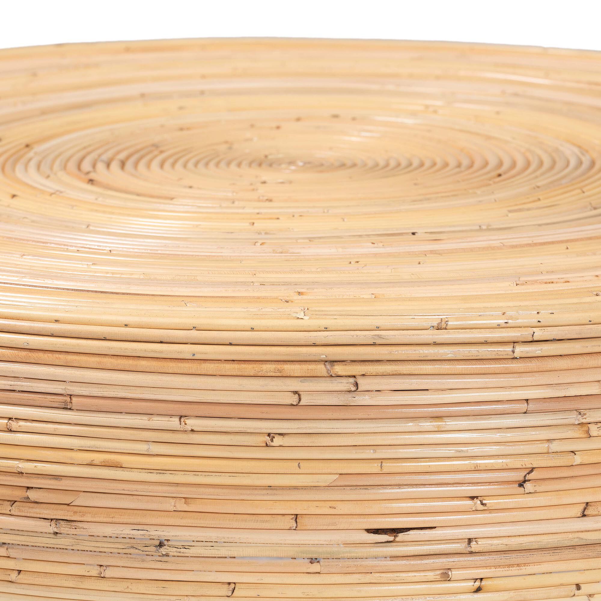 Tokyo Laminated Natural Rattan Coffee Table, Black, NATURAL BROWN, alternate image number 2