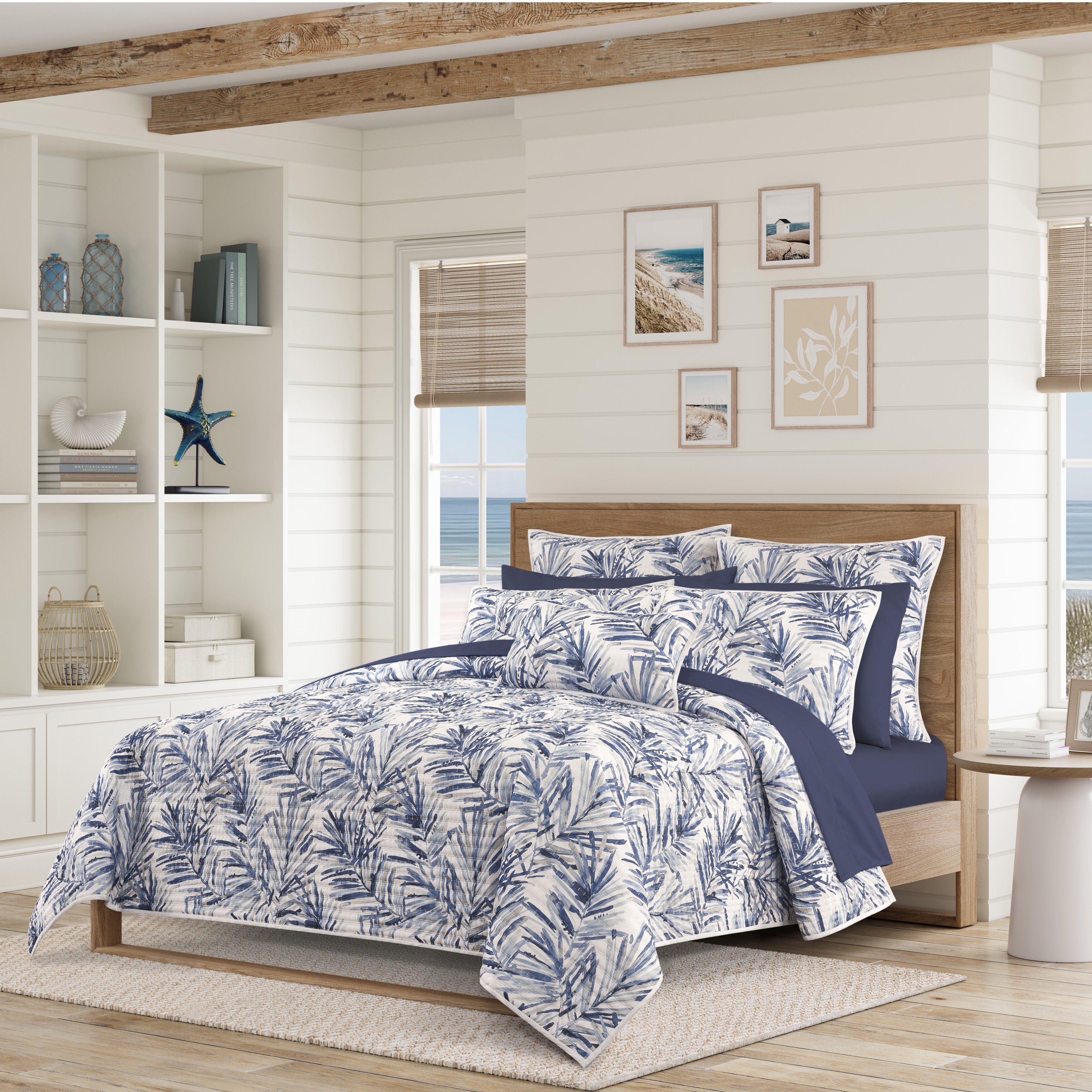 PALM BEACH QUILT SET, BLUE, hi-res image number 0