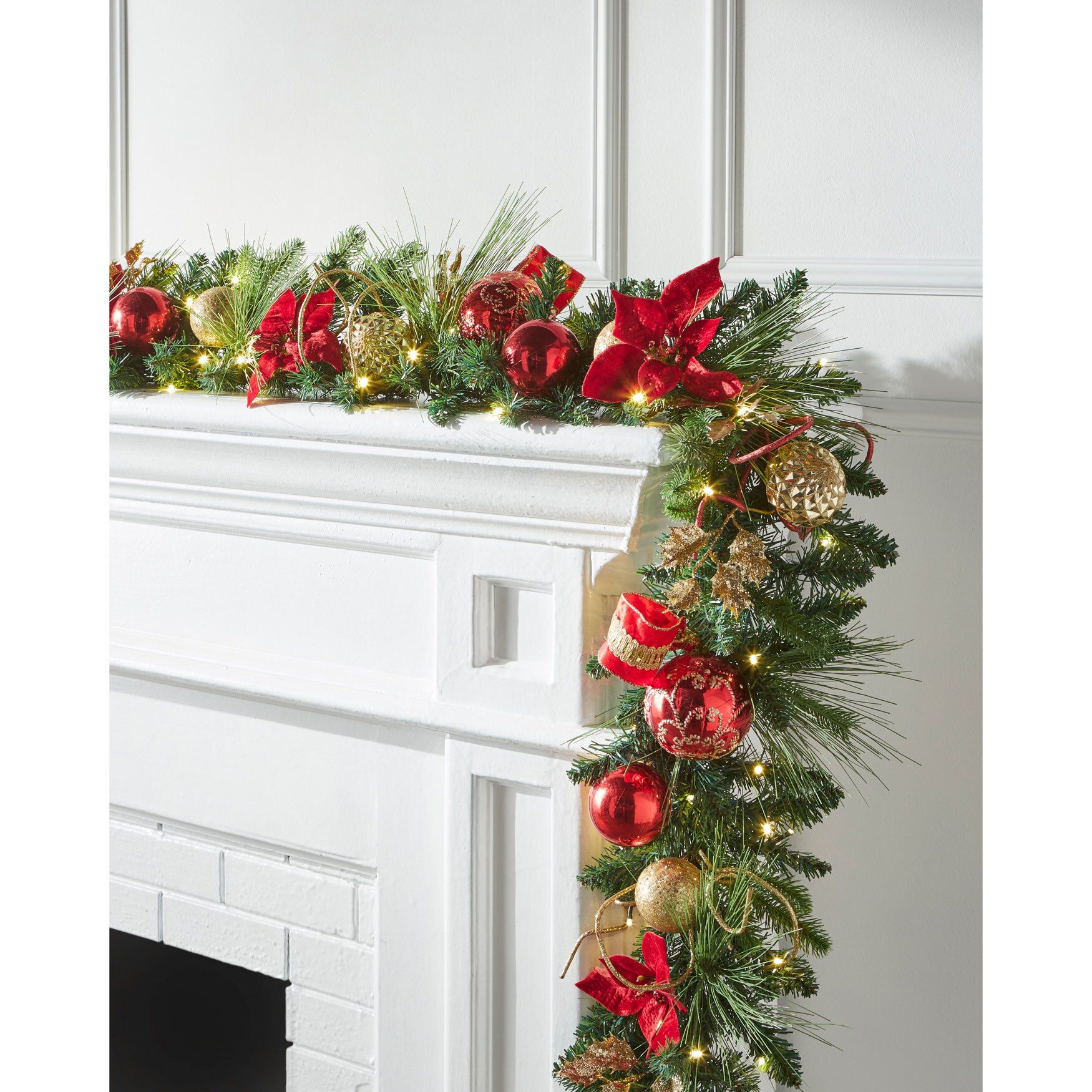 9' Pre-Lit Ribbon Garland