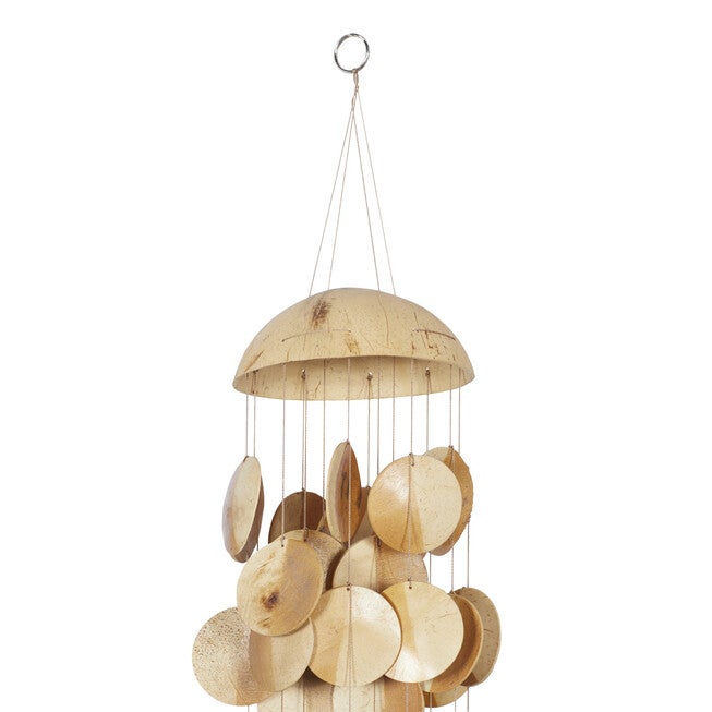 Gold Coconut Shells Coastal Windchime, , alternate image number null