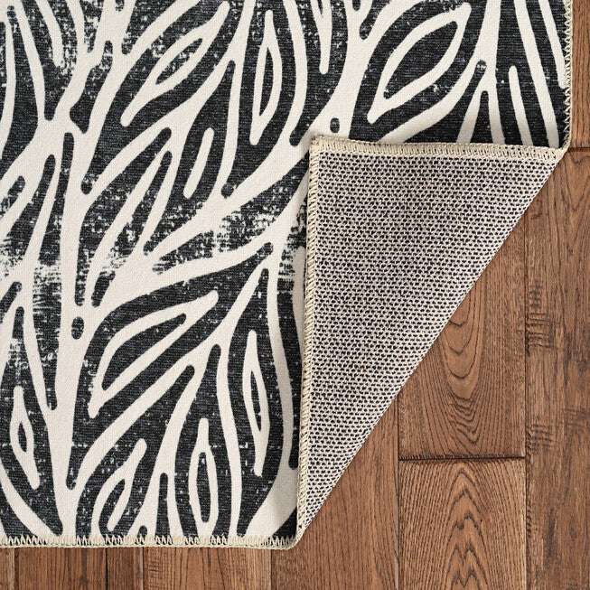 Washable Leona Ivory/Black Rug, , on-hover image number null