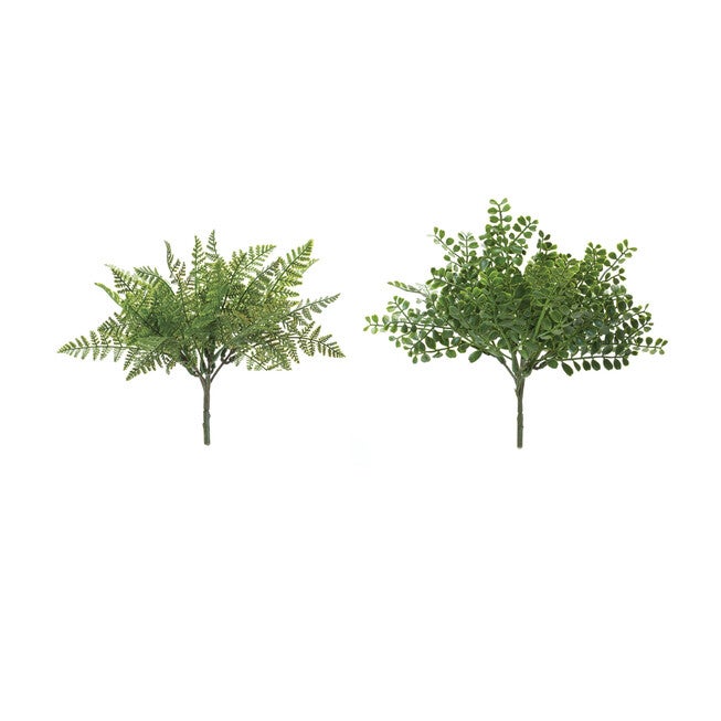 Fern Bush (Set Of 12) 8.75 inchesH Plastic, GREEN, hi-res image number 0