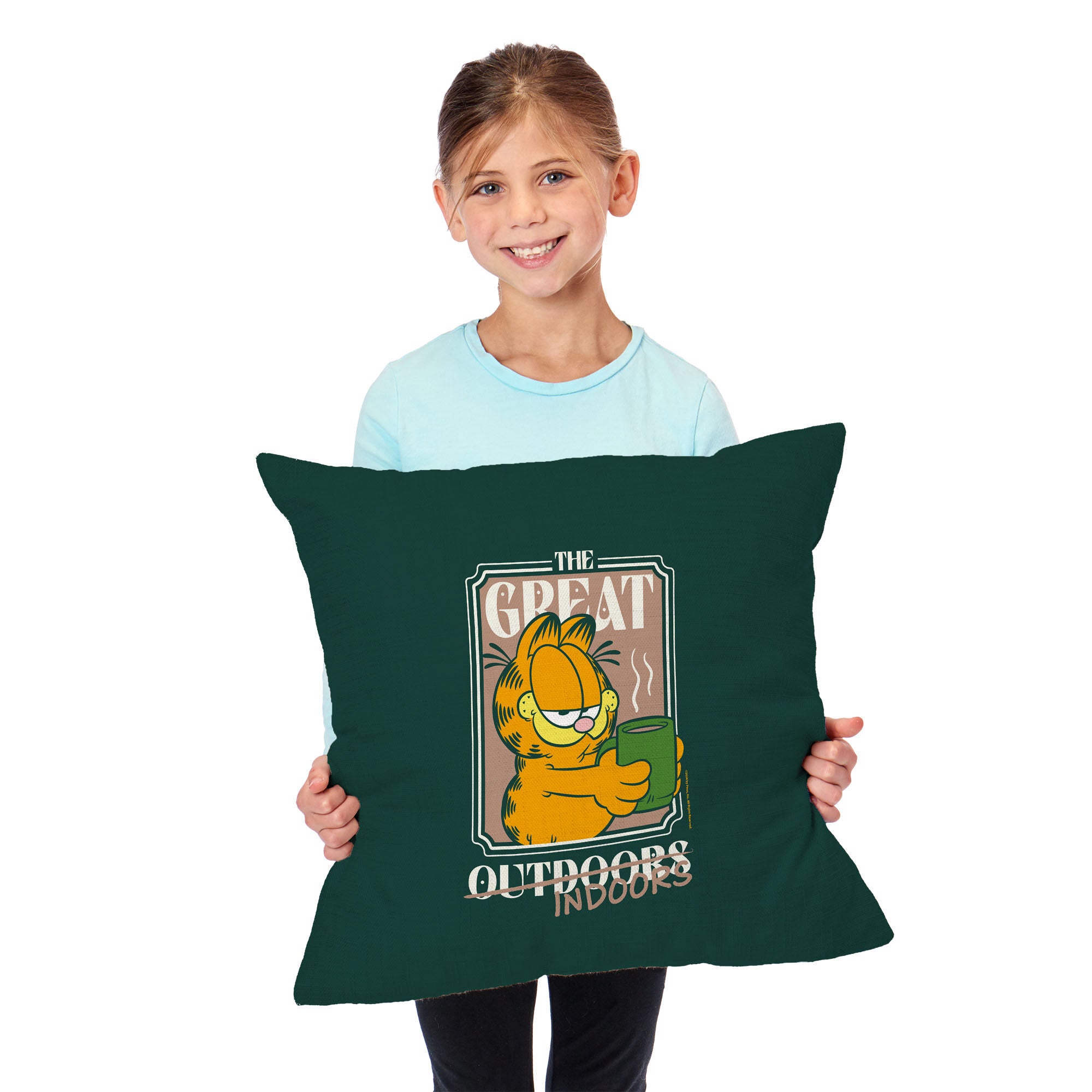 Nickelodeon Garfield The Great Indoors Throw Pillow 18X18 Inches, GREEN, alternate image number 2