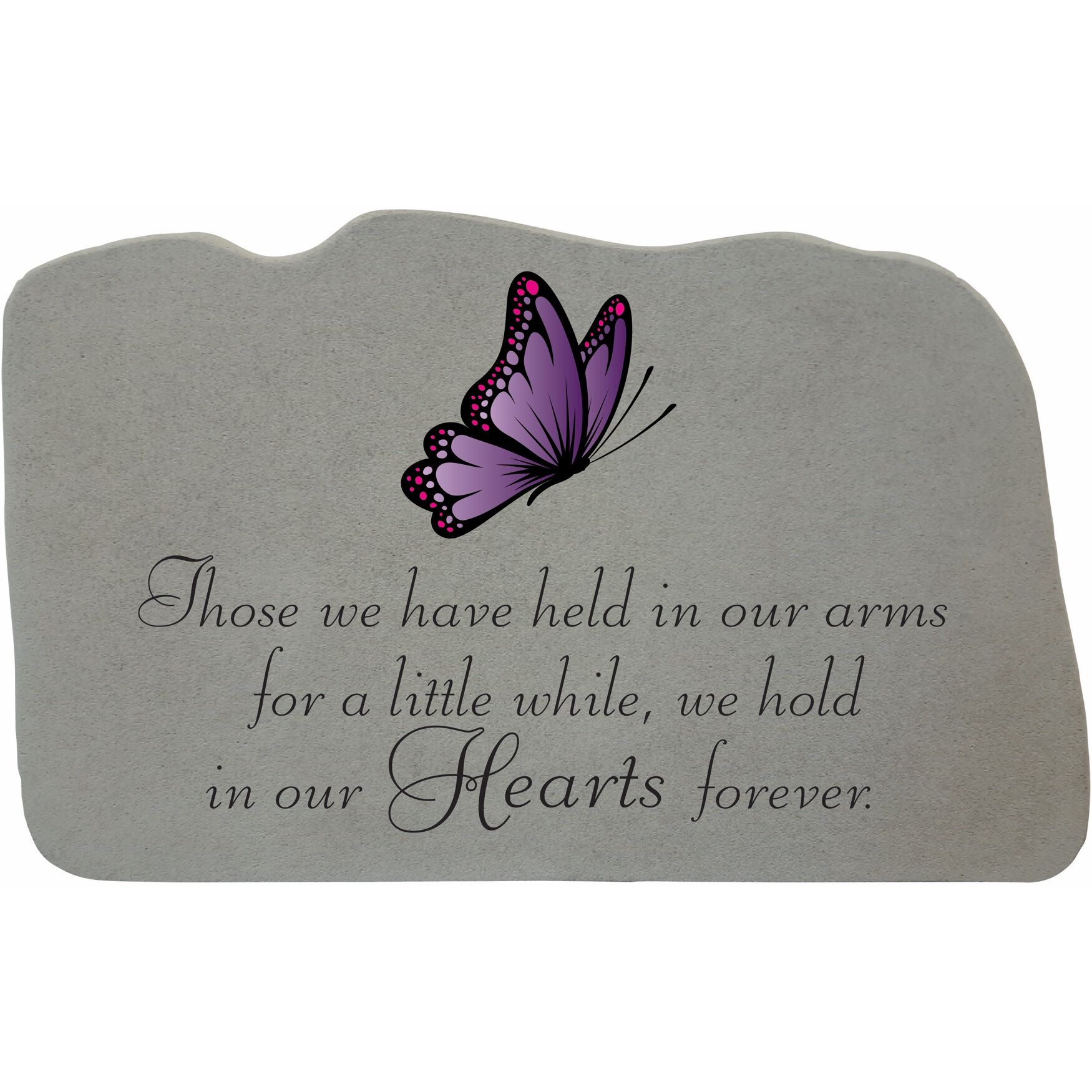 Those We Have Held Butterfly Garden Memorial Accent Stone, GREY, hi-res image number 0