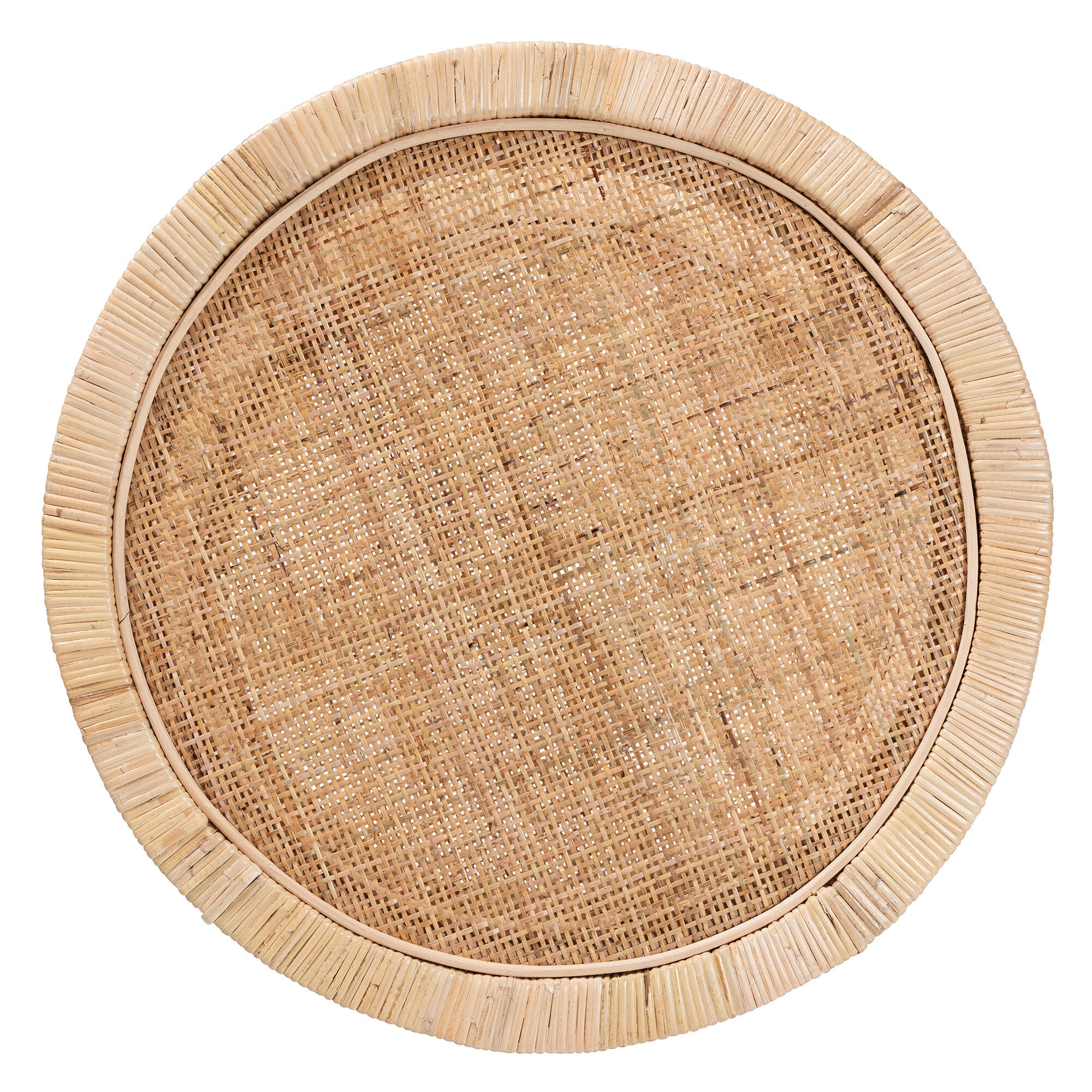 Bella Modern Bohemian Natural Brown Mahogany Wood and Natural Rattan 2-Tier End Table, NATURAL BROWN, alternate image number 5