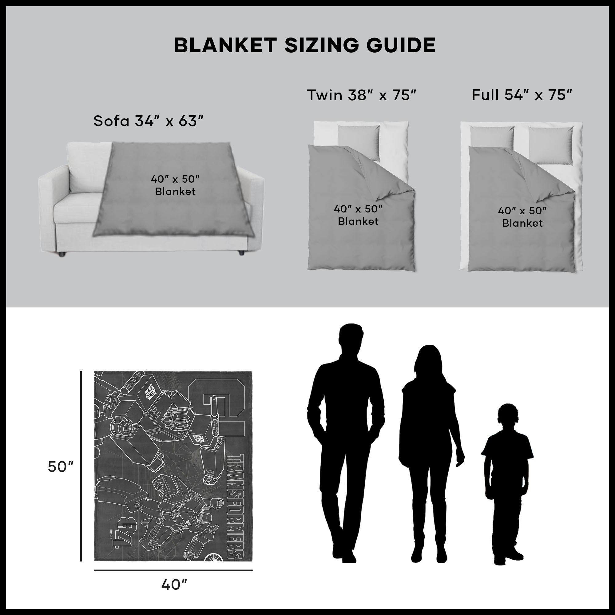 Hasbro Transformers G1 Optimus Prime And Megatron Silk Touch Throw Blanket 40X50 Inches, BLACK, alternate image number 5