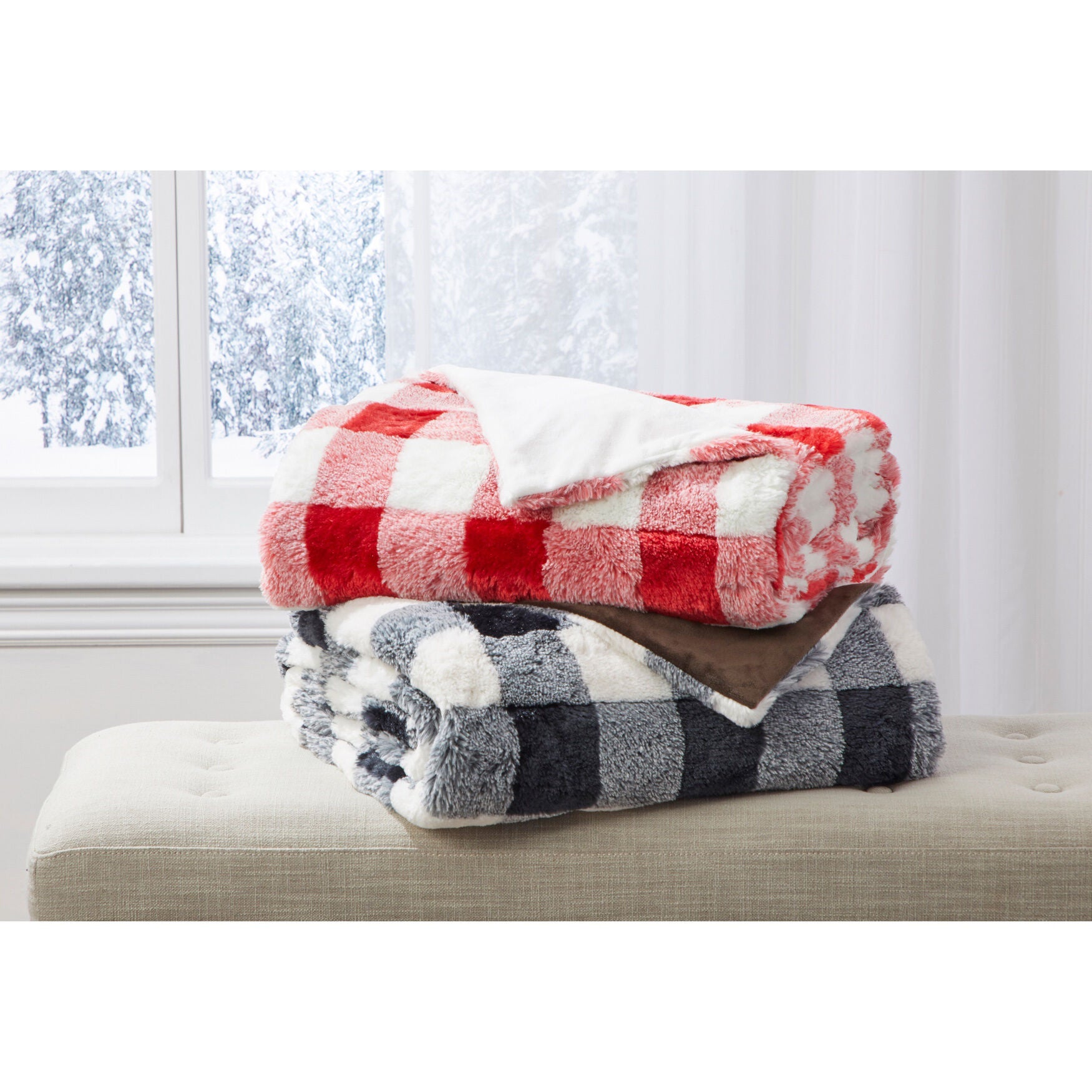 FAUX-RABBIT FUR THROW, , alternate image number 1