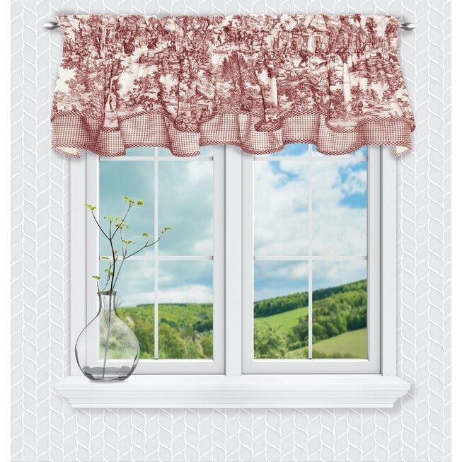 Victoria Park Two Fabric Bradford Valance, RED, hi-res image number null