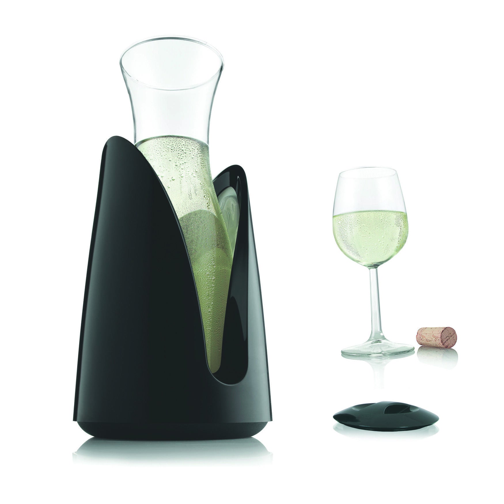 Cooling Carafe with Active Cooler, Black, BLACK, hi-res image number 0