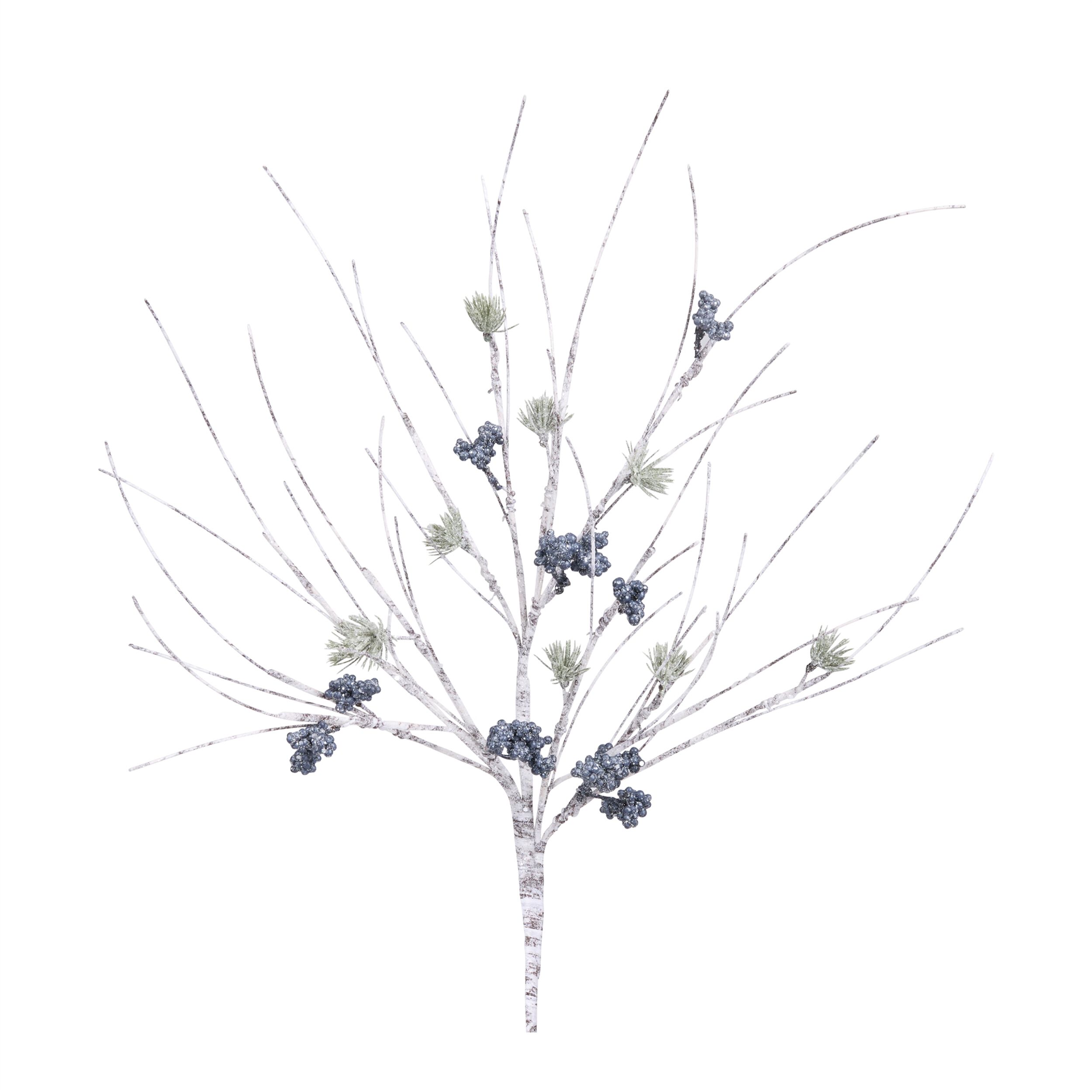 Birch Twig with Pine Spray (Set of 4), WHITE BLUE GREEN, hi-res image number 0