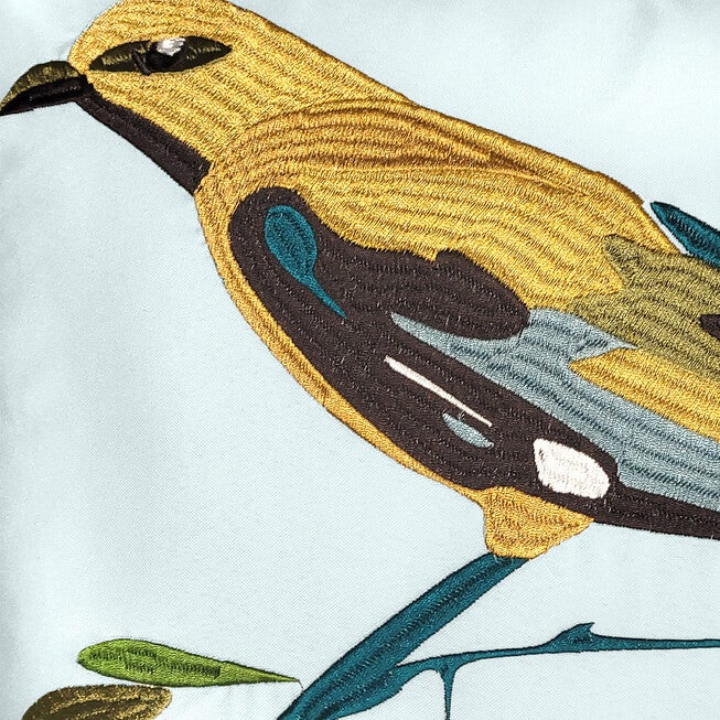 Edie @ Home Indoor/Outdoor Bold Embroidered Bird Decorative Throw Pillow 18X18, Leaf Multi, , alternate image number 4