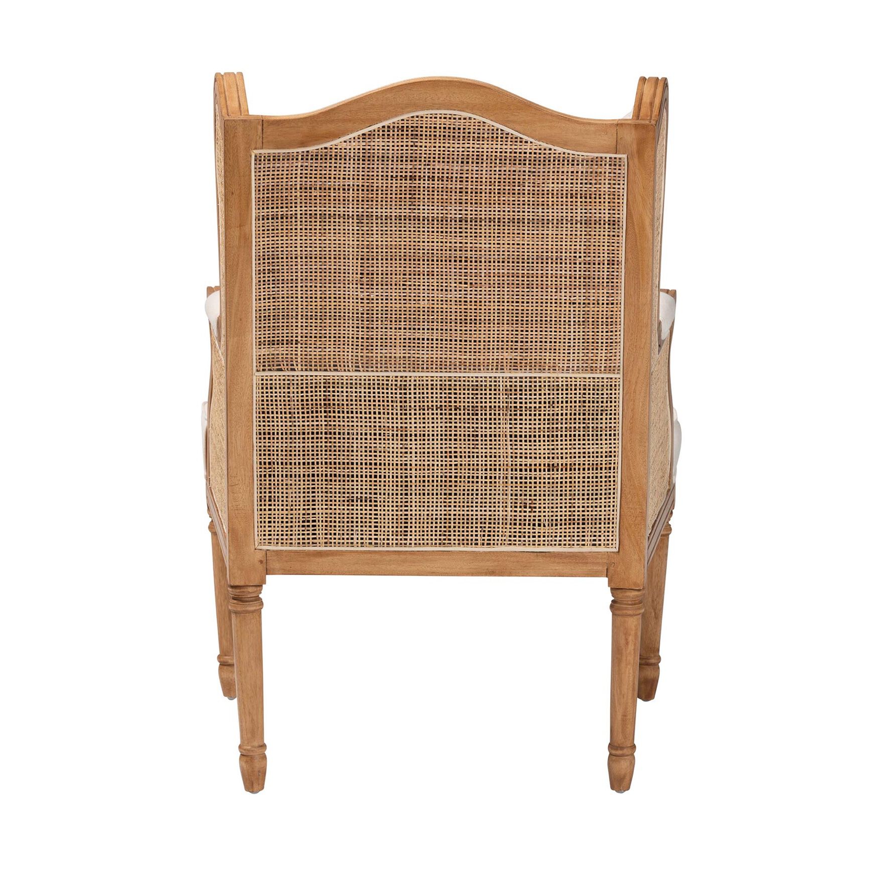 Rachana Traditional French Beige Fabric And Honey Oak Finished Wood Accent Chair, , alternate image number 3