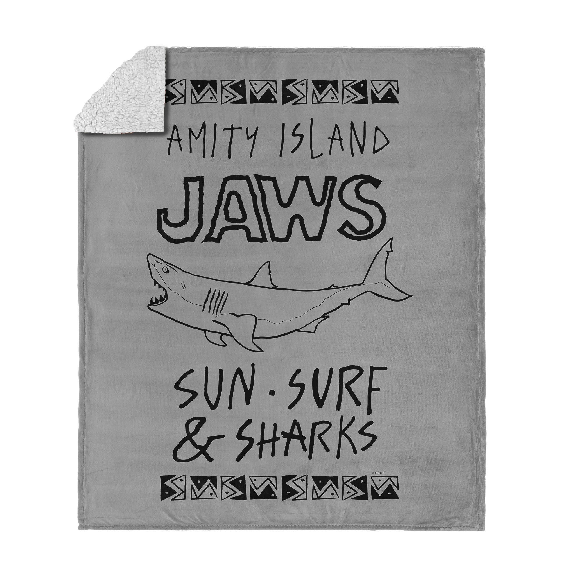 Jaws Amity Island Silk Touch Sherpa Throw Blanket 50x60 inches, JAWS, hi-res image number 0