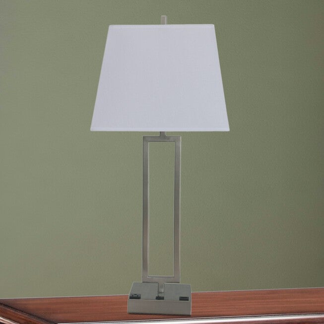 25.5 inches Brushed Nickel Metal Table Lamp, BRUSHED NICKEL, hi-res image number null