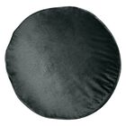 Panne Velvet Round Decorative Pillow , BLACK, hi-res image number 0