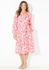 Liz&Me™ Peasant Wrap Dress, PINK BURST PAISLEY, hi-res image number null