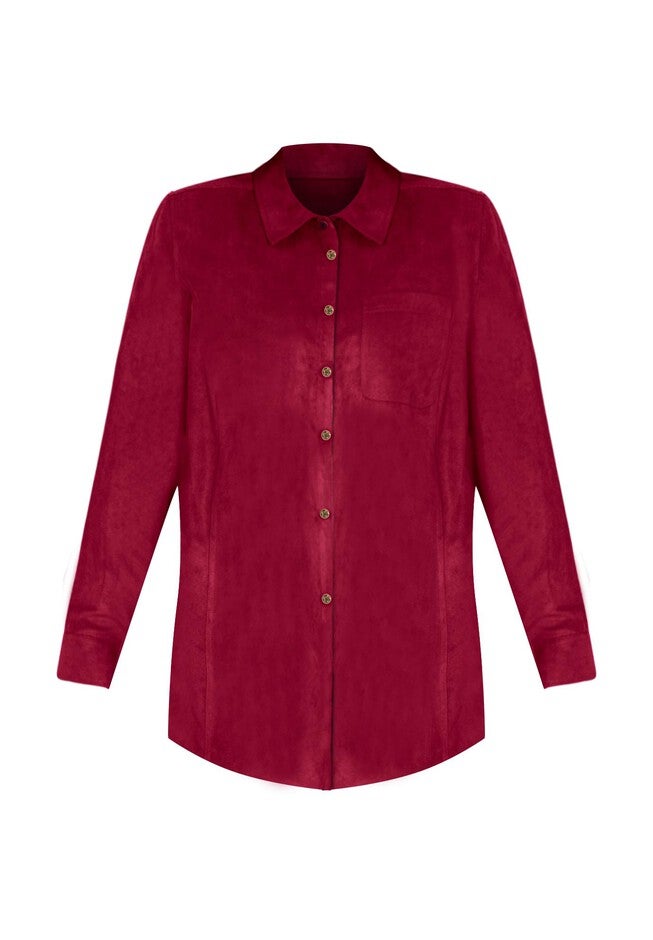 Sueded Buttonfront Shirt, , alternate image number null