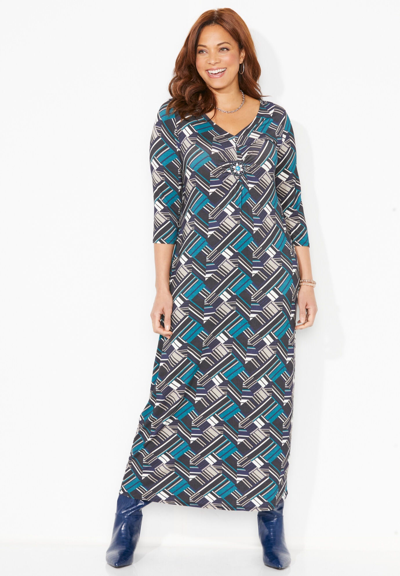 AnyWear Beaded Medallion Maxi Dress Jessica London