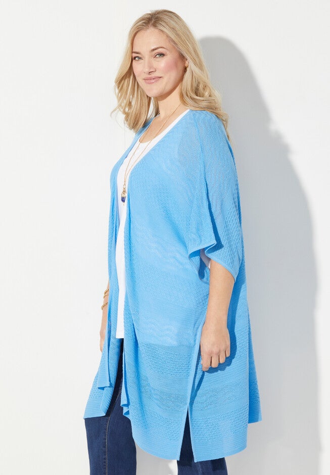 Stripe Mesh Cardigan, , alternate image number null