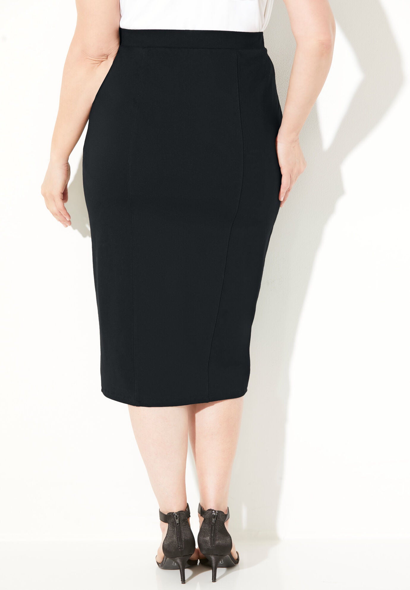 Curvy Collection Lace Detail Ponte Skirt, , on-hover image number 1